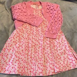 Mayoral A-line dress and cardigan excellent condition like new size 24mos